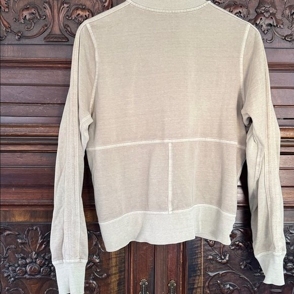 Athleta jacket soft Tan Farallon Bomber Jacket small Performance Pockets Zip - Picture 4 of 7